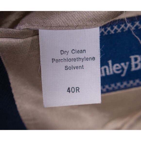 Stanley Blacker Blazer Mens Navy Blue Gold Button Suit Jacket Coat Size 40 R - Picture 11 of 14